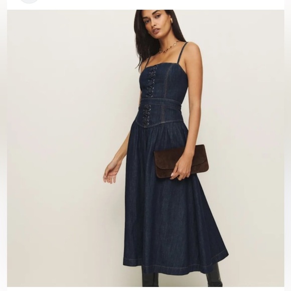Reformation Dresses & Skirts - Reformation denim corset midi dress